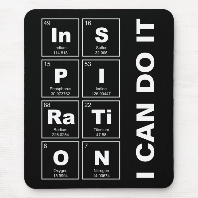 Chemical periodic table of elements: InSPIRaTiON Mouse Mat (Front)