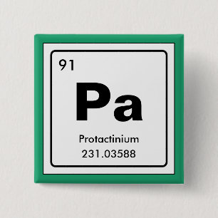 Chemical periodic table of elements: Pa 15 Cm Square Badge