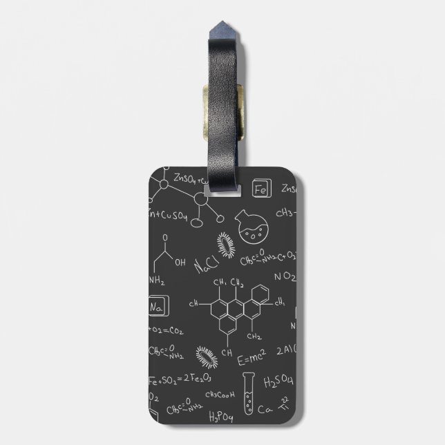Chemical scribbles  luggage tag (Back Vertical)