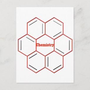 Chemical structure in chemistry postcard