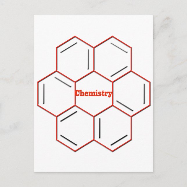 Chemical structure in chemistry postcard (Front)