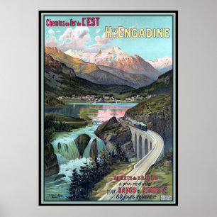 Chemins de fer for Davos and St. Moritz Poster