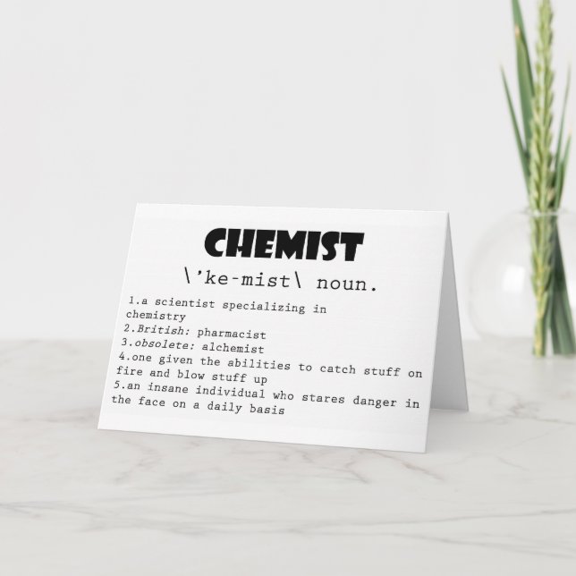 Chemist Definition Card (Front)