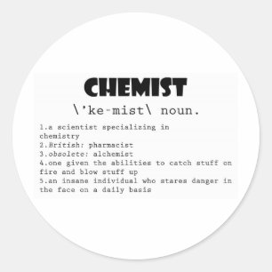 Chemist Definition Classic Round Sticker