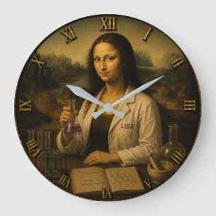 Chemist Funny Mona Lisa Chemistry Lab Gift Large Clock