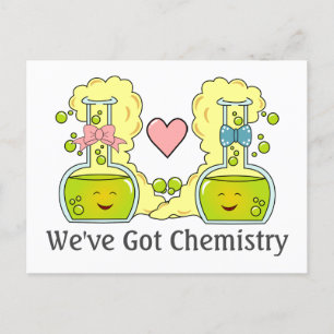 Chemist Pun We've Got Chemistry Beakers Holiday Postcard