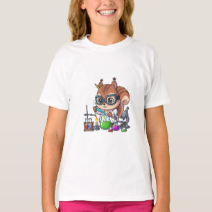 Chemist Squirrel Scientist Illustration Kids T-Shirt
