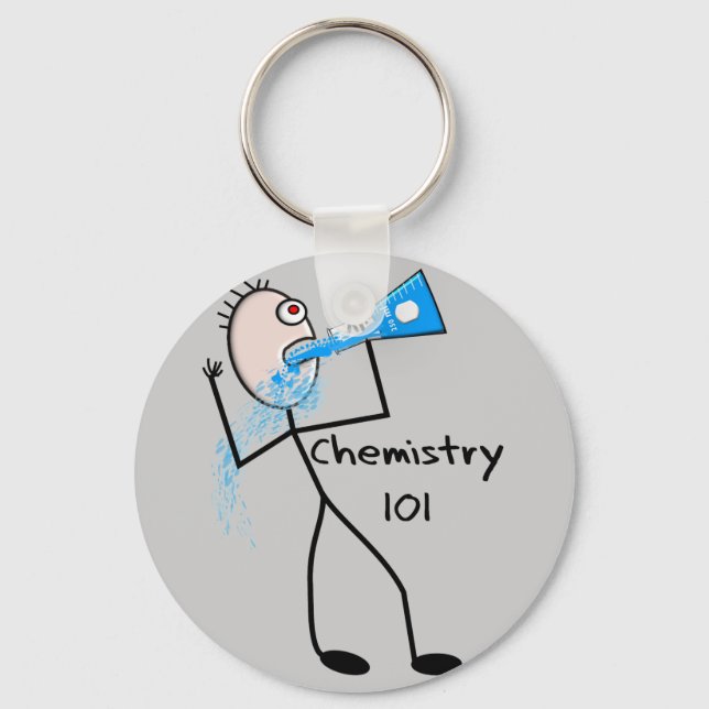 Chemistry 101  Stickman Design Funny Gifts Key Ring (Front)