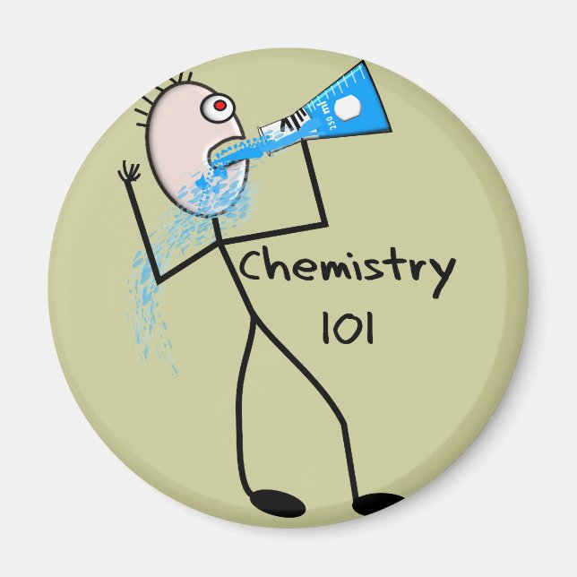 Chemistry 101  Stickman Design Funny Gifts Magnet (Front)