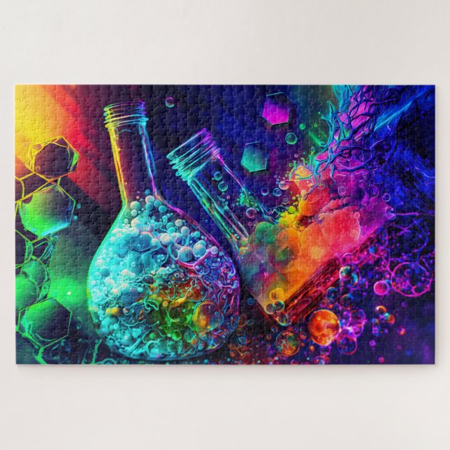 Chemistry abstract bright flask liquid jigsaw puzzle (Horizontal)
