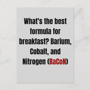 Chemistry Bacon Pun Postcard