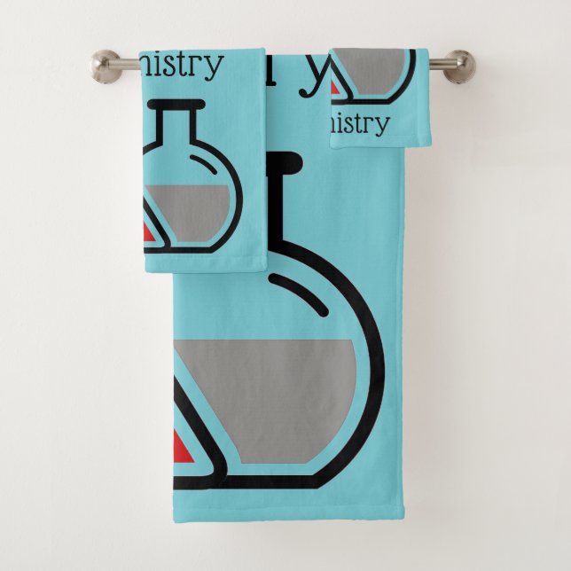 Chemistry Beakers Science Design Bath Towel Set (Insitu)