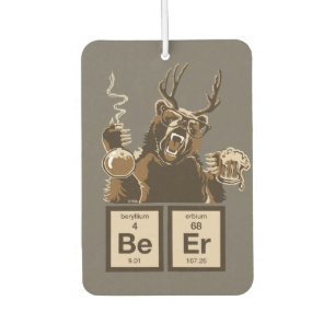 Chemistry bear discovered beer car air freshener