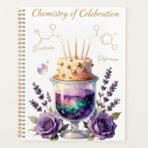Chemistry Birthday Celebration Flask and Floral Ca