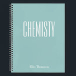 Chemistry Blank and Lined Paper Aqua Blue Name Notebook<br><div class="desc">A cute,  trendy notebook to take to chemistry class or for homework with a simple,  minimalist cover in pretty aqua blue and space for the school subject and your name to be personalised.</div>