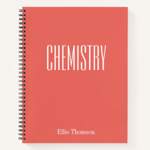 Chemistry Blank and Lined Paper Coral Notebook