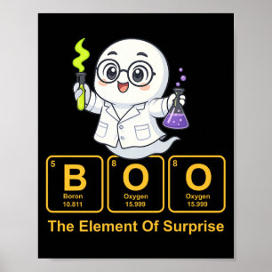 Chemistry Boo The Element of Surprise Cute Chemist Poster