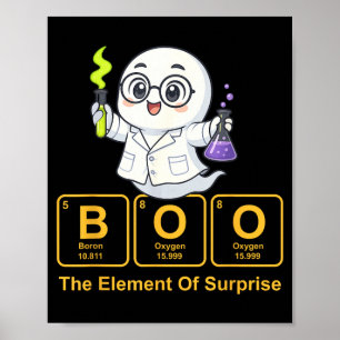 Chemistry Boo The Element of Surprise Cute Chemist Poster