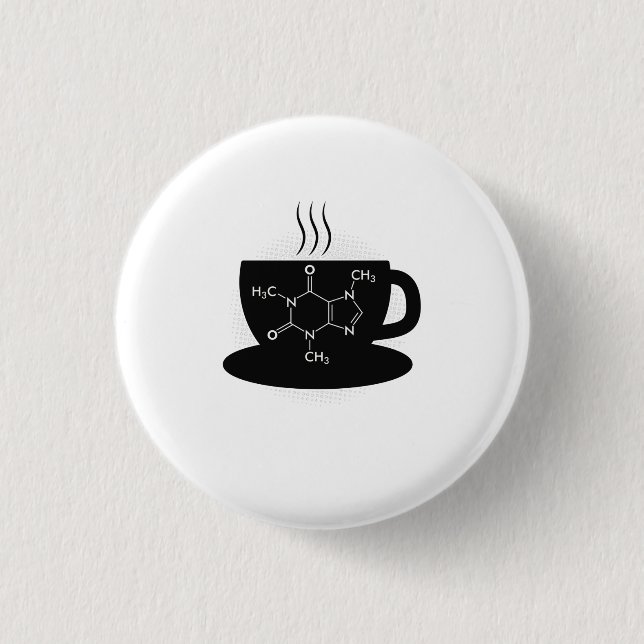 Chemistry Caffeine Molecule 3 Cm Round Badge (Front)