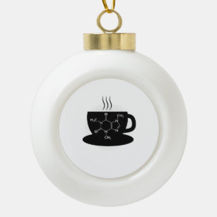 Chemistry Caffeine Molecule  Ceramic Ball Christmas Ornament