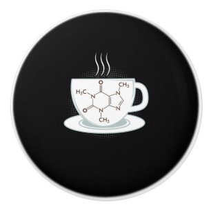 Chemistry Caffeine Molecule Ceramic Knob