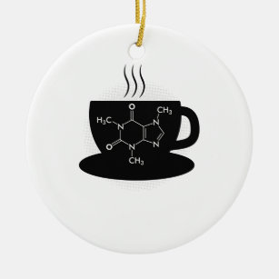 Chemistry Caffeine Molecule Ceramic Tree Decoration
