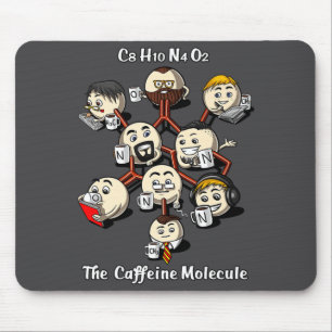 Chemistry Caffeine Molecule Funny Science Geek Cof Mouse Mat