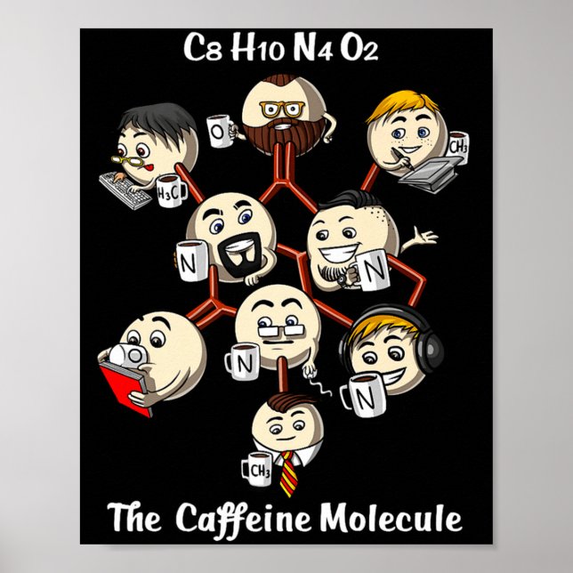 Chemistry Caffeine Molecule Funny Science Geek Cof Poster (Front)