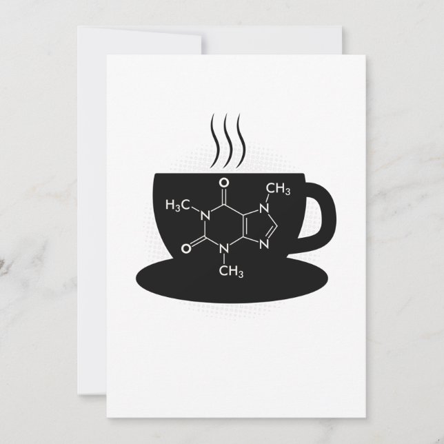 Chemistry Caffeine Molecule Invitation (Front)