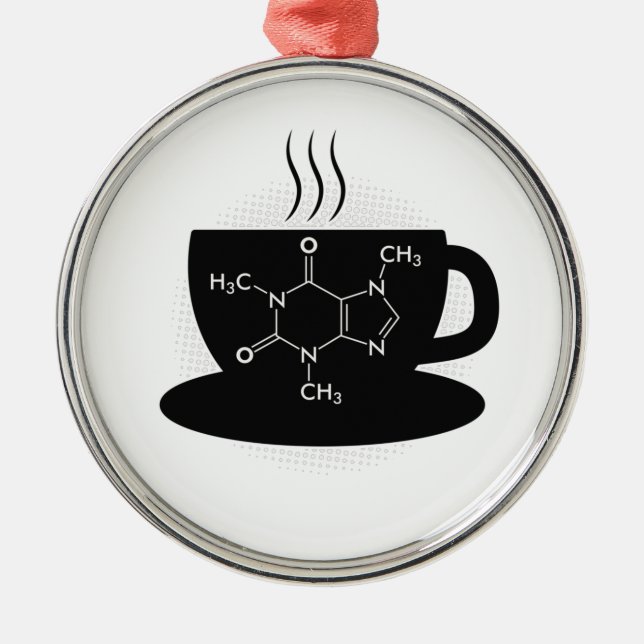 Chemistry Caffeine Molecule  Metal Tree Decoration (Front)