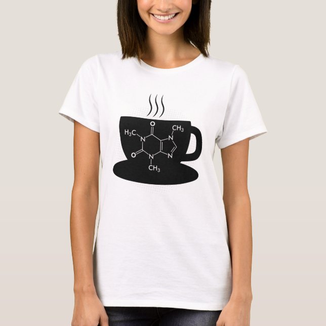 Chemistry Caffeine Molecule T-Shirt (Front)