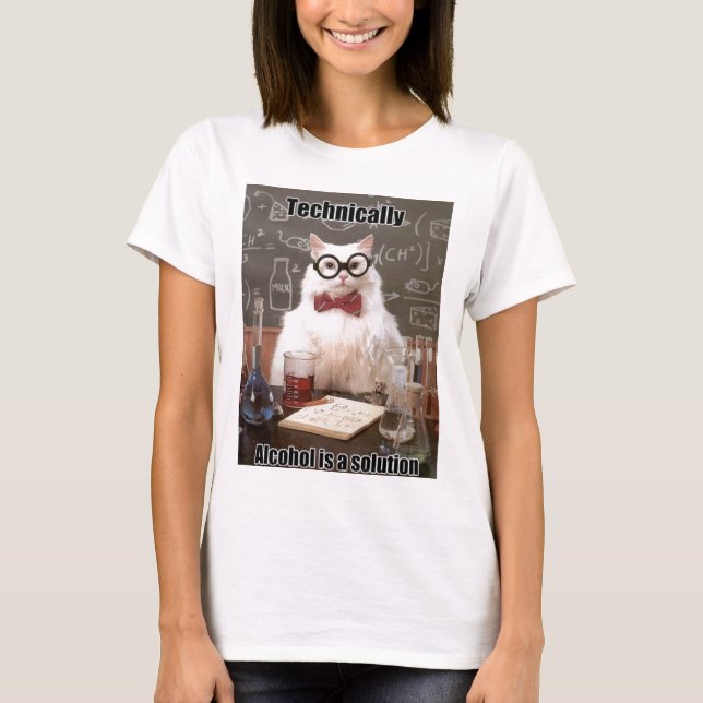 Chemistry Cat Meme Alcohol T-Shirt (Front)
