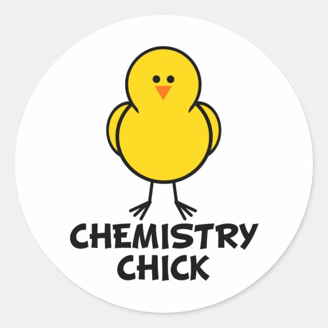 Chemistry Chick Classic Round Sticker (Front)