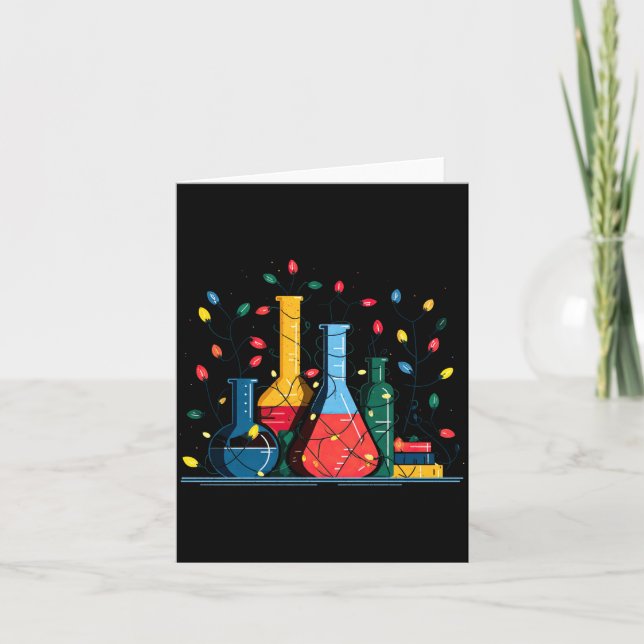 Chemistry Christmas Lights Lover Chemist Science L Card (Front)