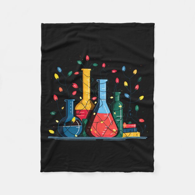 Chemistry Christmas Lights Lover Chemist Science L Fleece Blanket (Front)