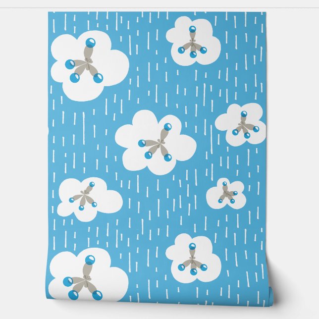 Chemistry Classroom Blue Molecules Science Geek Wallpaper (Unrolling)