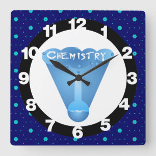 Chemistry Cloud Beaker Square Wall Clock