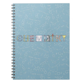 Chemistry diagram and typography blue  notebook