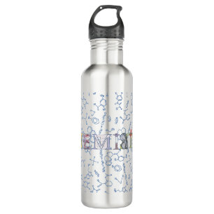 Chemistry diagram pattern and typography 710 ml wa water bottle