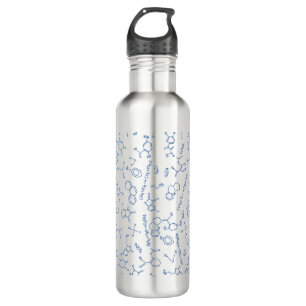 Chemistry diagram pattern blue 710 ml water bottle