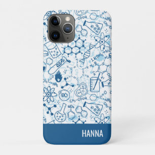 Chemistry Doodle Pattern Personalised Name iPhone 11 Pro Case