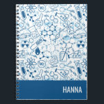 Chemistry Doodle Pattern Personalised Name Notebook<br><div class="desc">Chemistry Doodle Pattern Personalised Name notebook with room for personalised name of your friend or for yourself.</div>