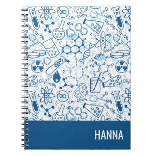 Chemistry Doodle Pattern Personalised Name Notebook