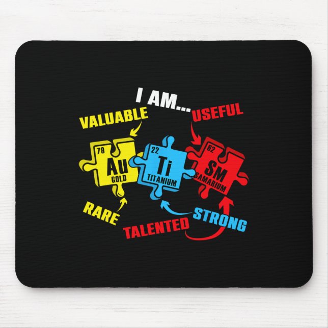 Chemistry Elements Periodic Table Puzzle Autism Aw Mouse Mat (Front)