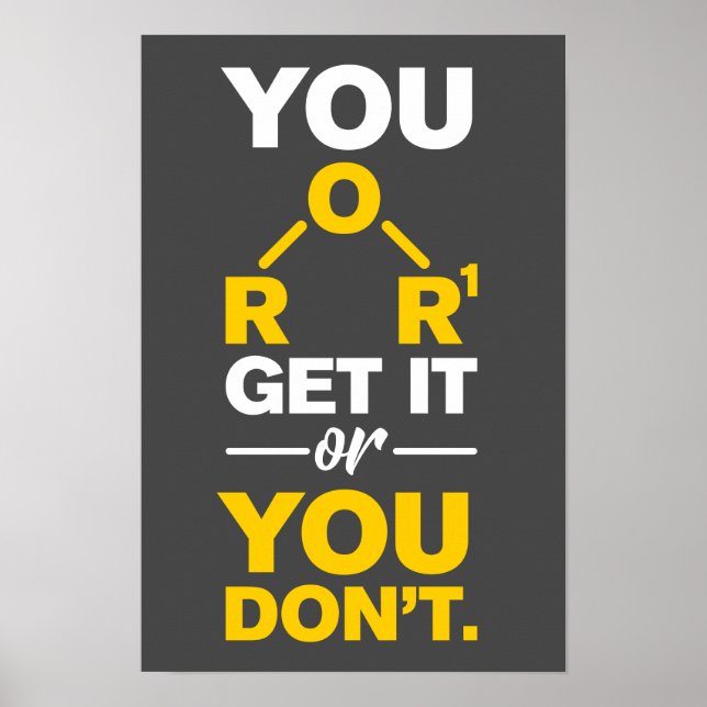 Chemistry Gag You Get It or You Don't Teachers Poster (Front)