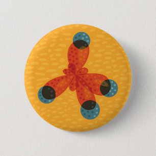 Chemistry Geek Orange Methane Molecule 6 Cm Round Badge