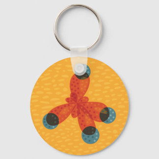 Chemistry Geek Orange Methane Molecule Key Ring