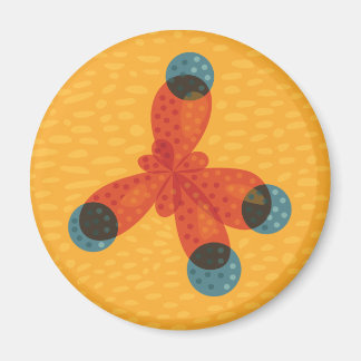 Chemistry Geek Orange Methane Molecule Magnet