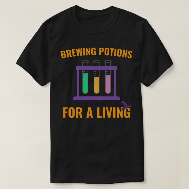 Chemistry Halloween Chemist Funny Witch T-Shirt (Design Front)