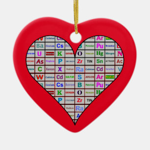 Chemistry Heart Elements Ceramic Tree Decoration